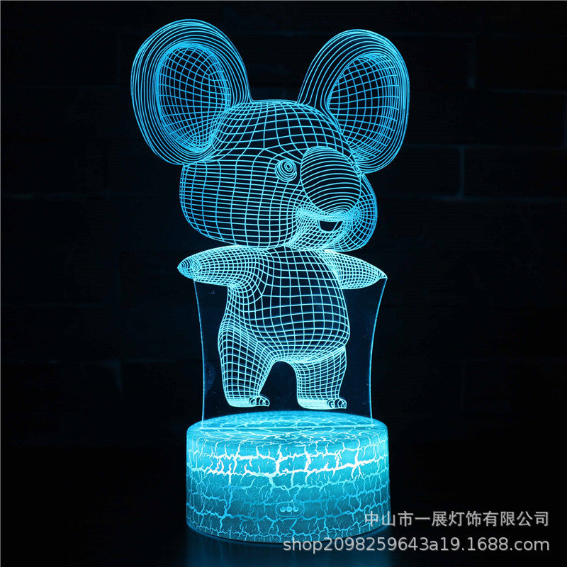 Cross-border explosion cartoon animal Totoro series colorful creative 3D lights LED night light gift table lamp visual lights