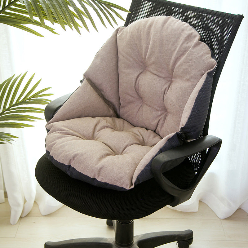 Autumn and winter linen chair cushions students thick warm cushions office waist cushions integrated computer chair cushions