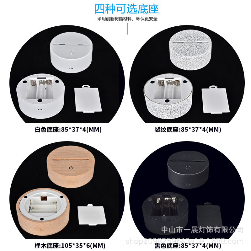 Cross-border explosion cartoon animal Totoro series colorful creative 3D lights LED night light gift table lamp visual lights