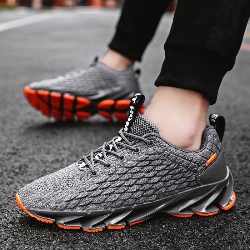 2020 Spring New Fish Scale Blade Casual Lace-up Comfortable Running Men Breathable Gym Fly Woven Mesh Fashion Shoes Sneakers