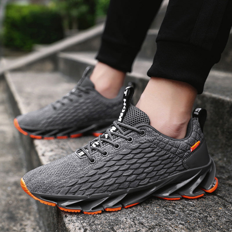 2020 Spring New Fish Scale Blade Casual Lace-up Comfortable Running Men Breathable Gym Fly Woven Mesh Fashion Shoes Sneakers