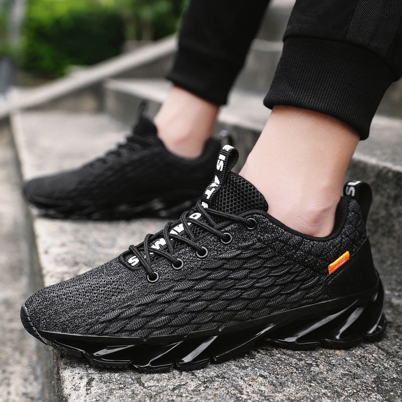 2020 Spring New Fish Scale Blade Casual Lace-up Comfortable Running Men Breathable Gym Fly Woven Mesh Fashion Shoes Sneakers