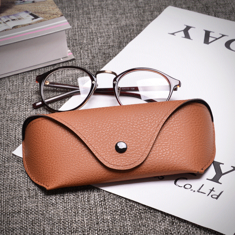 Soft bag glasses leather men's leather myopia folding glasses box sunglasses glasses frame storage box sunglasses