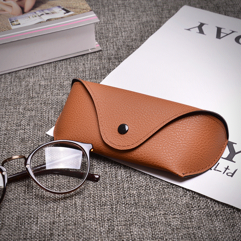 Soft bag glasses leather men's leather myopia folding glasses box sunglasses glasses frame storage box sunglasses