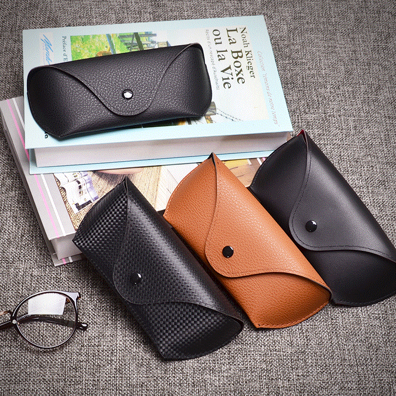 Soft bag glasses leather men's leather myopia folding glasses box sunglasses glasses frame storage box sunglasses