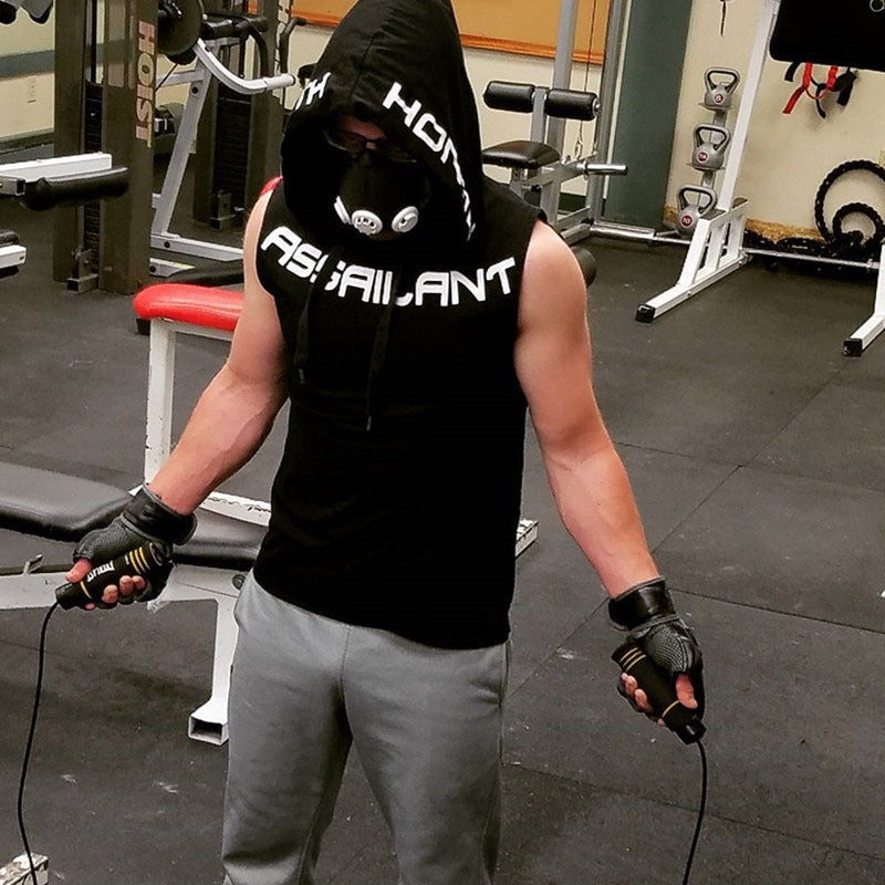Mens Sleeveless Muscle Cool Running Jackets Gym Fitness Hoodie tops
