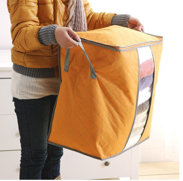 Factory direct thick non-woven bamboo charcoal color clothing storage bag clothing bag 5 colors optional
