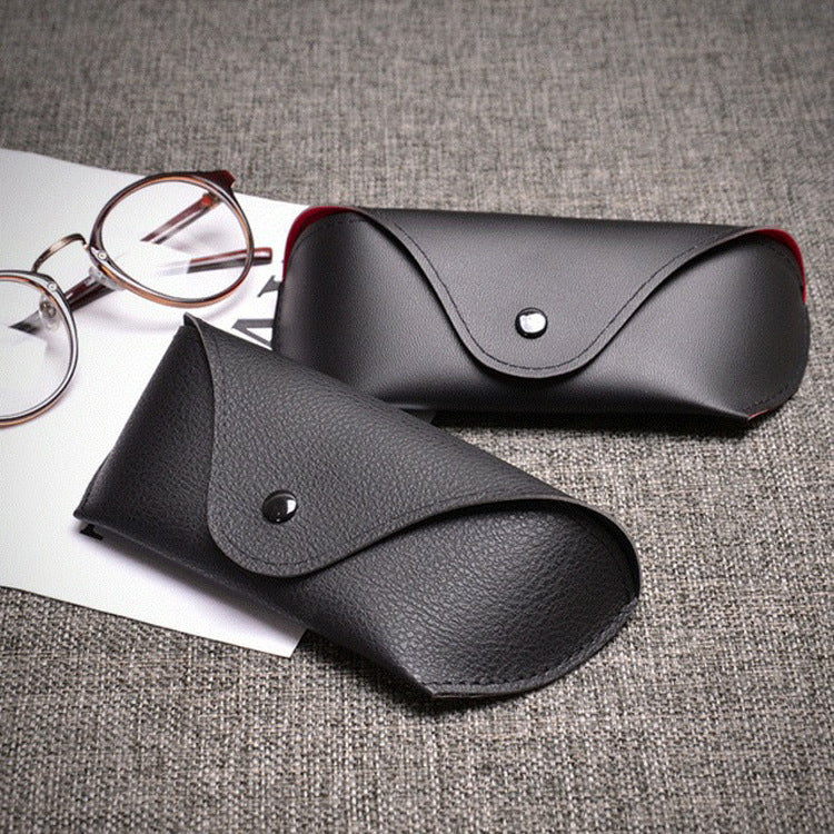 Soft bag glasses leather men's leather myopia folding glasses box sunglasses glasses frame storage box sunglasses