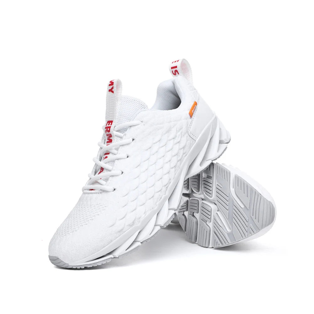 2020 Spring New Fish Scale Blade Casual Lace-up Comfortable Running Men Breathable Gym Fly Woven Mesh Fashion Shoes Sneakers