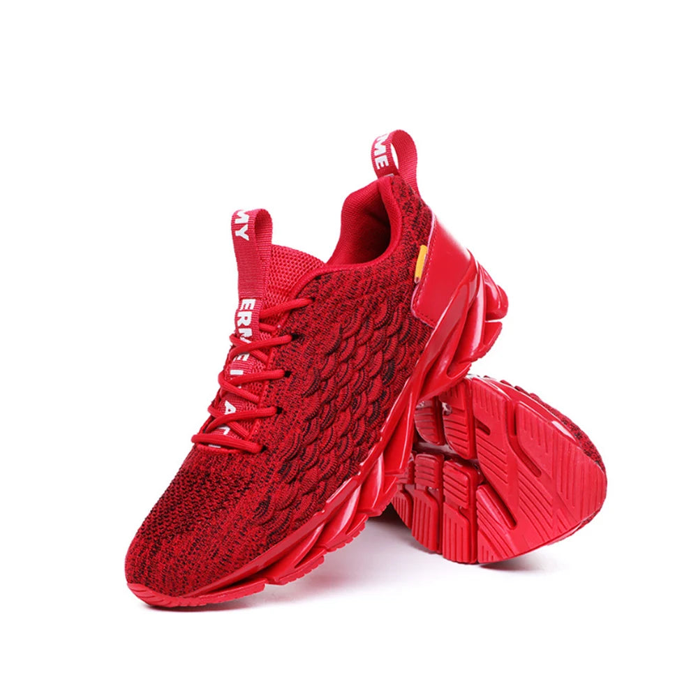 2020 Spring New Fish Scale Blade Casual Lace-up Comfortable Running Men Breathable Gym Fly Woven Mesh Fashion Shoes Sneakers