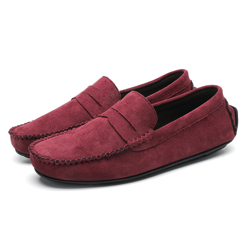 88519 hand-sewn beanie men's shoes velvet leather handmade shoes non-slip beanie sole slip-on business casual commuter style