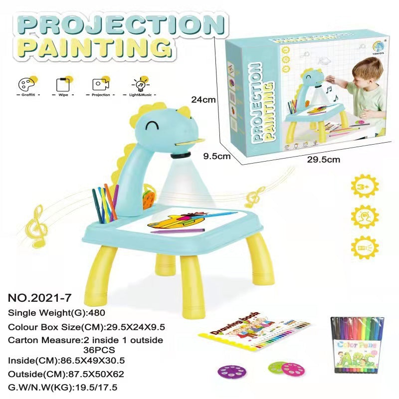 Cross-border deer projection graffiti painting toy children's drawing writing board early education enlightenment puzzle learning table