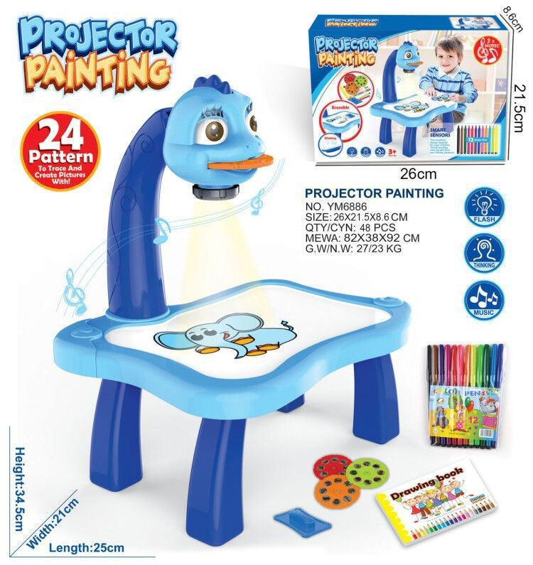 Cross-border deer projection graffiti painting toy children's drawing writing board early education enlightenment puzzle learning table