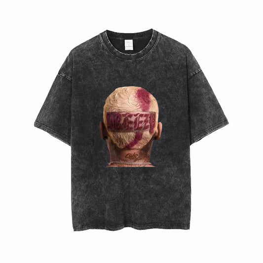 Pure cotton American retro washed old short-sleeved T-shirt men's spring loose ins trendy high-end design sense niche top