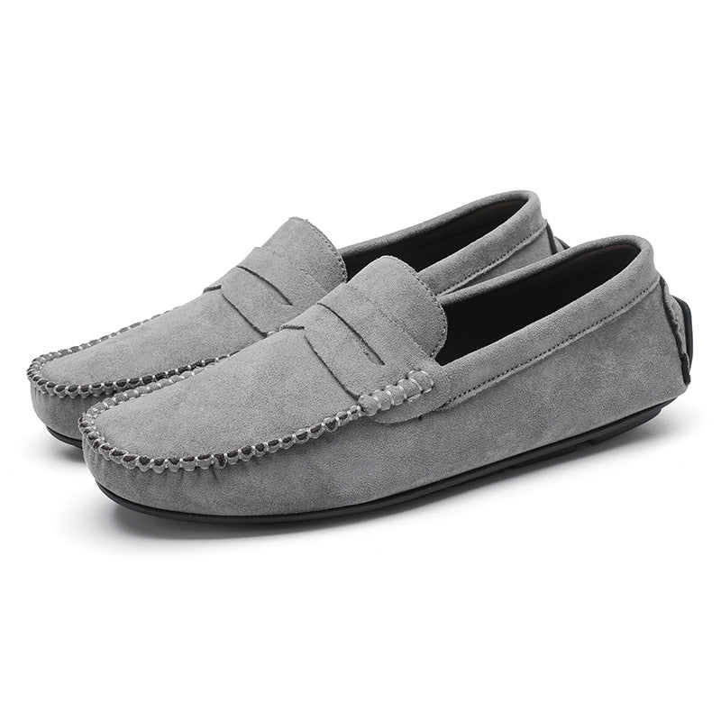 88519 hand-sewn beanie men's shoes velvet leather handmade shoes non-slip beanie sole slip-on business casual commuter style