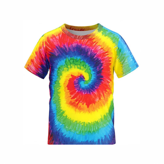 Cross-border new European and American men's gradient short-sleeved T-shirt 3D digital printing short-sleeved light mature casual breathable