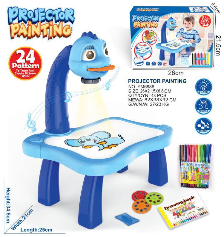 Cross-border deer projection graffiti painting toy children's drawing writing board early education enlightenment puzzle learning table