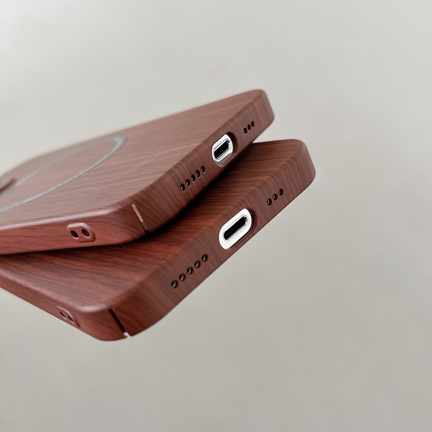 Car magnetic walnut grain Apple 13promax mobile phone case iPhone 14 comes with lens film 13 suitable for 12