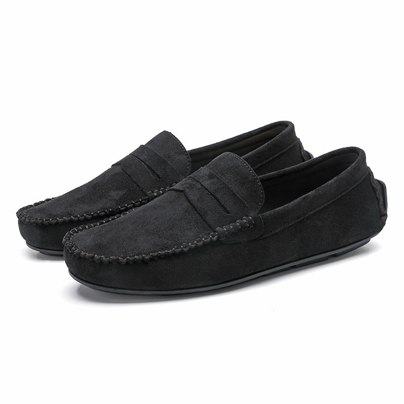 88519 hand-sewn beanie men's shoes velvet leather handmade shoes non-slip beanie sole slip-on business casual commuter style