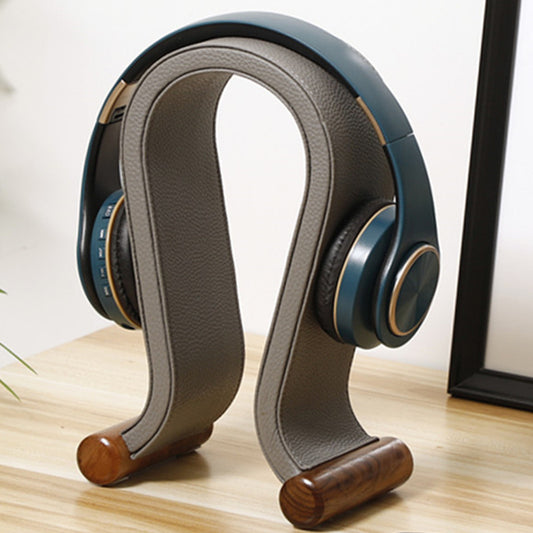 alineart bluetooth headset stand walnut u head wear leather headset stand display stand hanger ornaments decoration