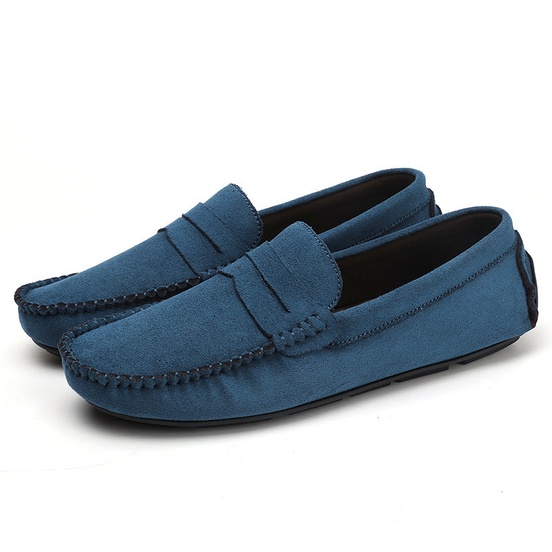 88519 hand-sewn beanie men's shoes velvet leather handmade shoes non-slip beanie sole slip-on business casual commuter style
