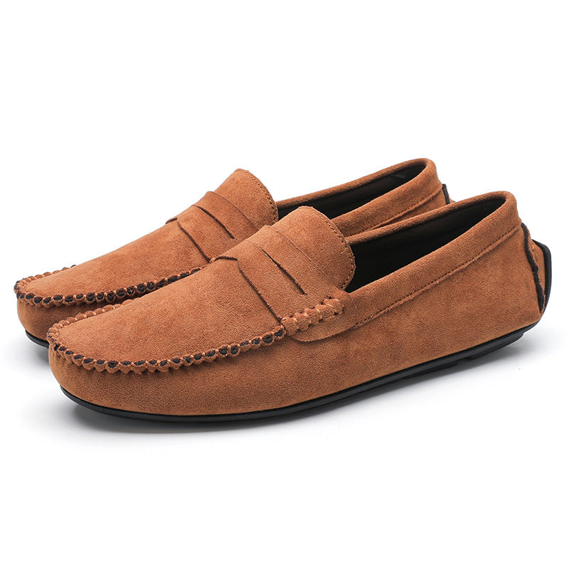 88519 hand-sewn beanie men's shoes velvet leather handmade shoes non-slip beanie sole slip-on business casual commuter style