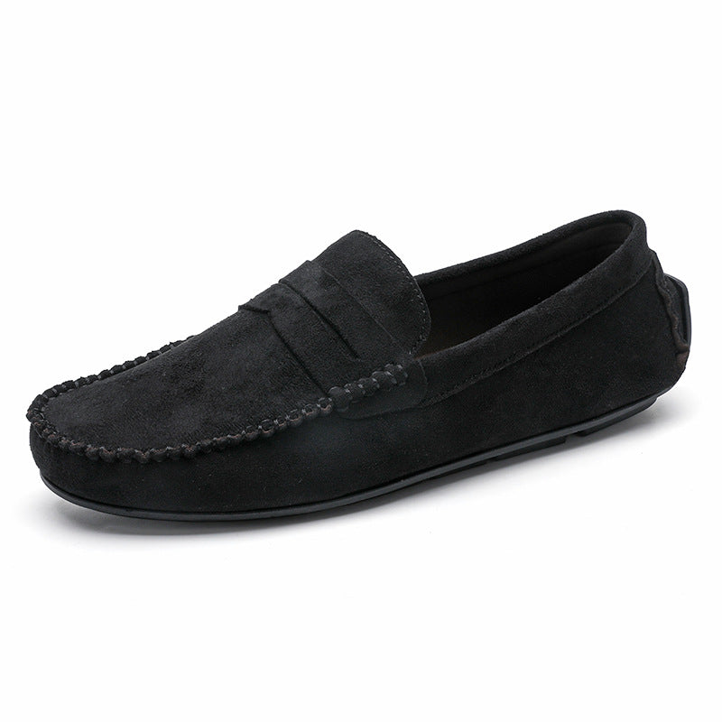 88519 hand-sewn beanie men's shoes velvet leather handmade shoes non-slip beanie sole slip-on business casual commuter style