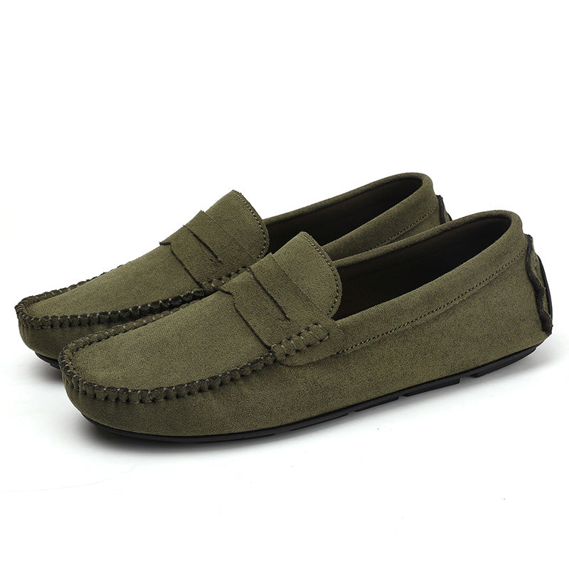 88519 hand-sewn beanie men's shoes velvet leather handmade shoes non-slip beanie sole slip-on business casual commuter style