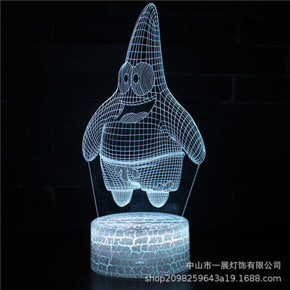 Cross-border explosion cartoon animal Totoro series colorful creative 3D lights LED night light gift table lamp visual lights
