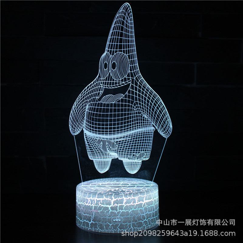 Cross-border explosion cartoon animal Totoro series colorful creative 3D lights LED night light gift table lamp visual lights