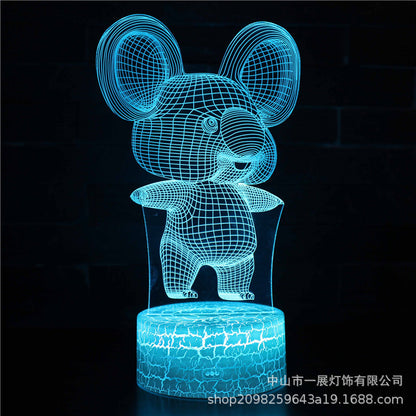 Cross-border explosion cartoon animal Totoro series colorful creative 3D lights LED night light gift table lamp visual lights