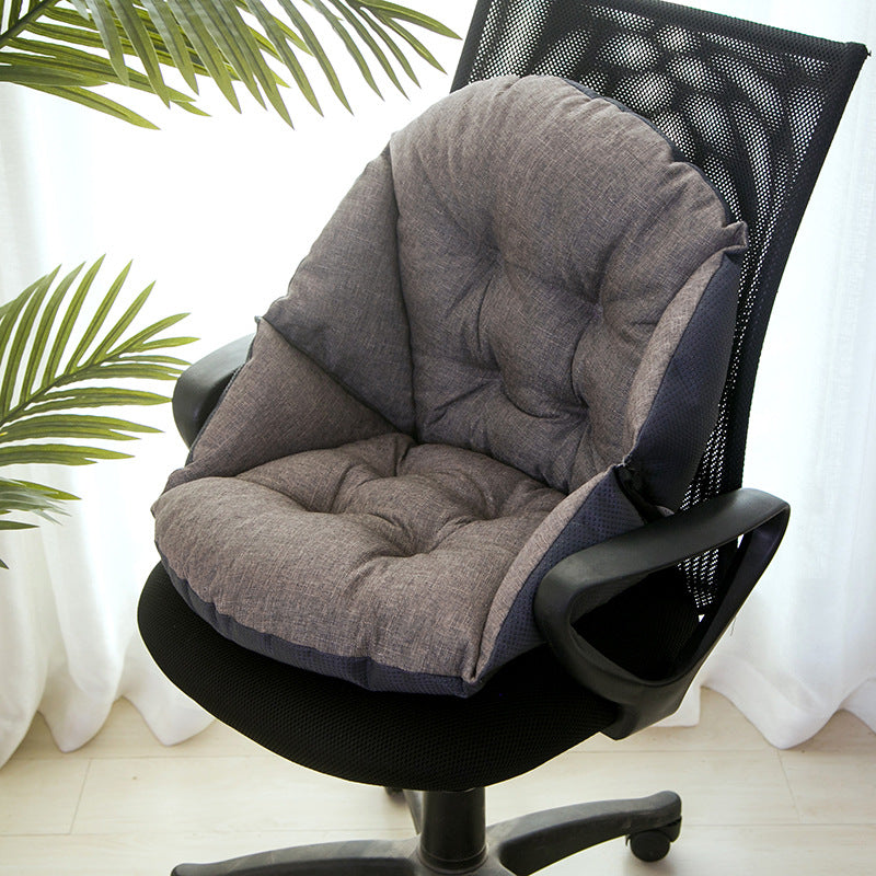 Autumn and winter linen chair cushions students thick warm cushions office waist cushions integrated computer chair cushions