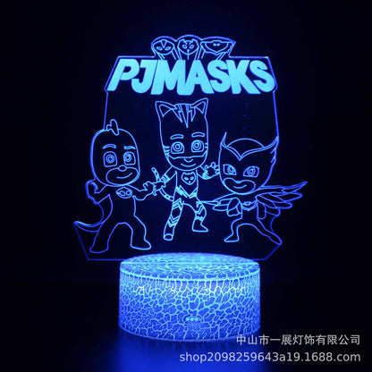 Cross-border explosion cartoon animal Totoro series colorful creative 3D lights LED night light gift table lamp visual lights