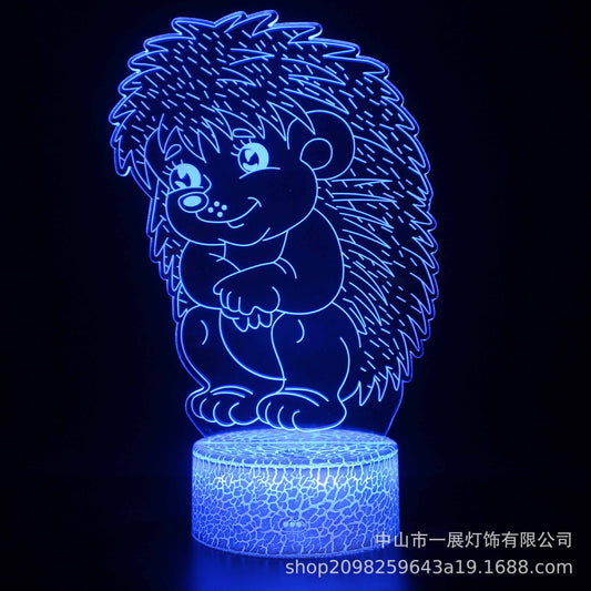 Cross-border explosion cartoon animal Totoro series colorful creative 3D lights LED night light gift table lamp visual lights