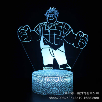 Cross-border explosion cartoon animal Totoro series colorful creative 3D lights LED night light gift table lamp visual lights