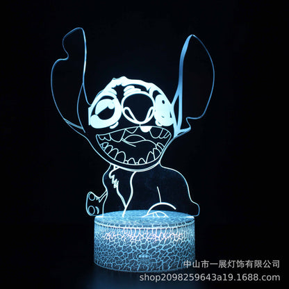 Cross-border explosion cartoon animal Totoro series colorful creative 3D lights LED night light gift table lamp visual lights