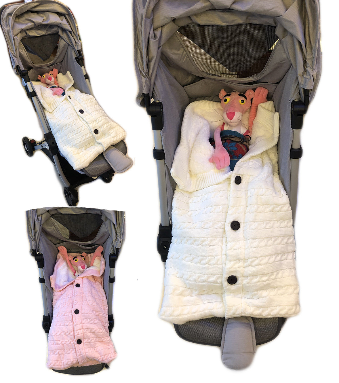 Newborn Baby Winter Warm Sleeping Bags Infant Button Knit Swaddle Wrap Swaddling Stroller Wrap Toddler Blanket Sleeping Bags