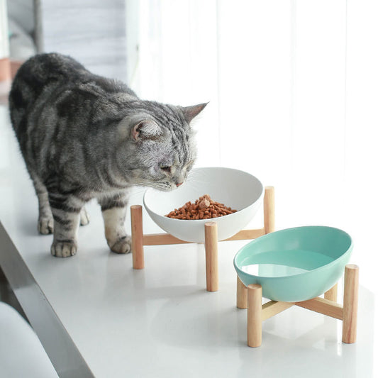 Ceramic cat bowl, dog bowl, cat food bowl, cat food bowl, cervical vertebra protection, cat drinking water bowl, pet supplies