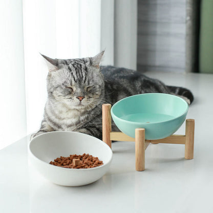 Ceramic cat bowl, dog bowl, cat food bowl, cat food bowl, cervical vertebra protection, cat drinking water bowl, pet supplies