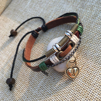 Lovers Bracelet A pair of male and female students retro handmade weaving ethnic style leather wholesale manufacturers couple jewelry