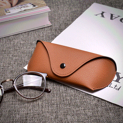 Soft bag glasses leather men's leather myopia folding glasses box sunglasses glasses frame storage box sunglasses