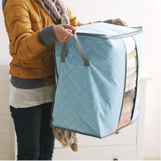 Factory direct thick non-woven bamboo charcoal color clothing storage bag clothing bag 5 colors optional