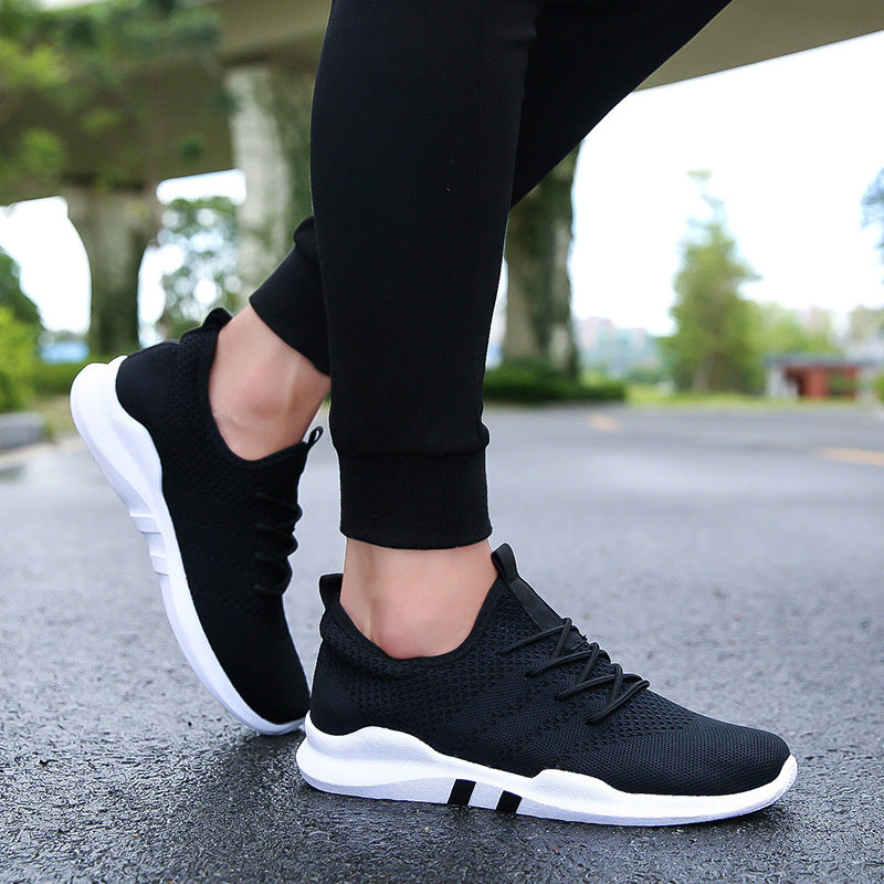Autumn and winter new flying woven shoes male Korean version of low to help breathable canvas shoes trend casual sports tide shoes student shoes