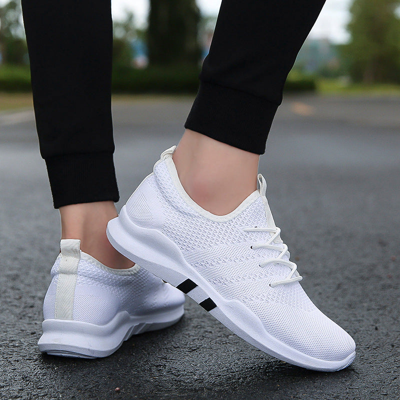 Autumn and winter new flying woven shoes male Korean version of low to help breathable canvas shoes trend casual sports tide shoes student shoes