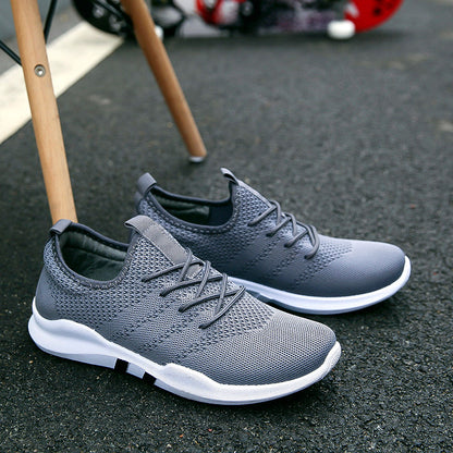 Autumn and winter new flying woven shoes male Korean version of low to help breathable canvas shoes trend casual sports tide shoes student shoes