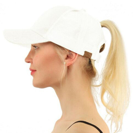 Casual Ponytail Baseball Cap Women Adjustable Snapback Hat Sequins Shine Hip Hop Caps For Women Dad Hat Summer Glitter Mesh Hats