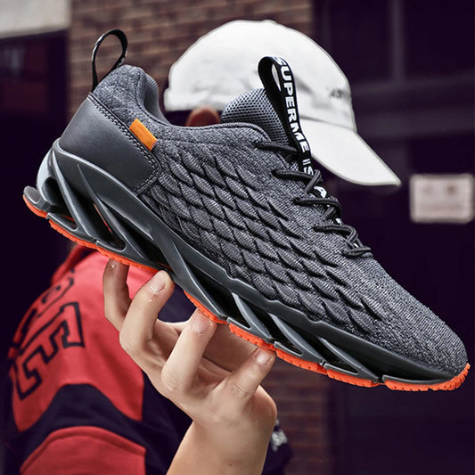 2020 Spring New Fish Scale Blade Casual Lace-up Comfortable Running Men Breathable Gym Fly Woven Mesh Fashion Shoes Sneakers