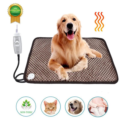 Pet Electric Heating Pad Winter Cat Dog Heating Mat Heated Blanket Warmer Bed Mat Sleeping Bed Waterproof Adjustable Heating