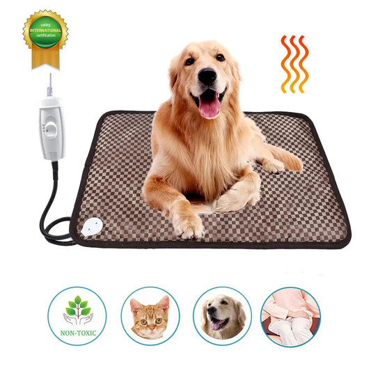 Pet Electric Heating Pad Winter Cat Dog Heating Mat Heated Blanket Warmer Bed Mat Sleeping Bed Waterproof Adjustable Heating