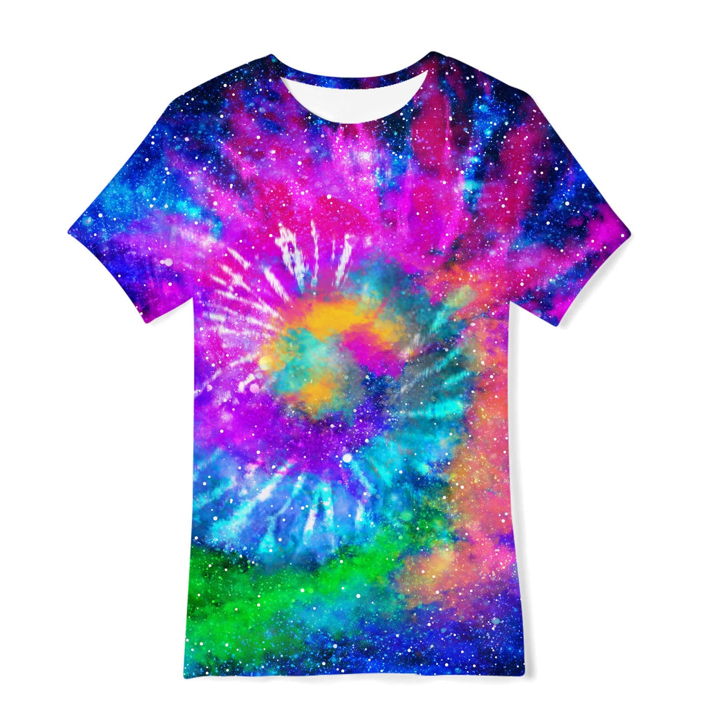 Cross-border new European and American men's gradient short-sleeved T-shirt 3D digital printing short-sleeved light mature casual breathable